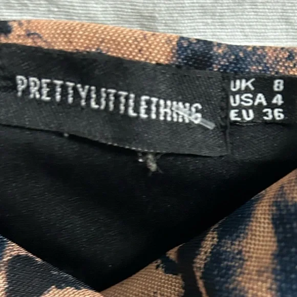 PrettyLittleThing Womens Muse Mesh Tie Dye Ruched Bodycon Mini Dress Size 4 - Picture 7 of 9